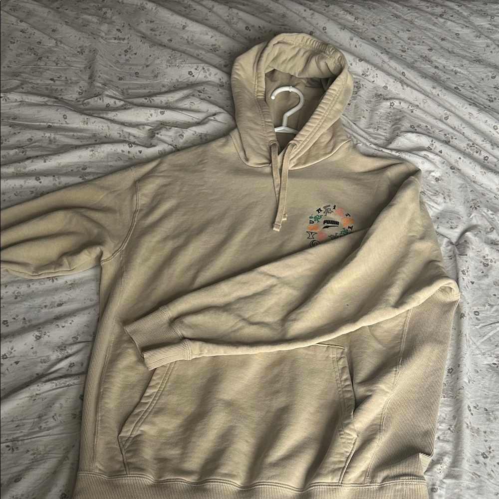 Puma Tan Hoodie with Graphic Logo